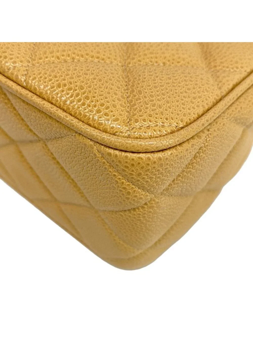 Chanel Shoulder Bag Quilted Beige Gold Chain Jumbo CC Logo